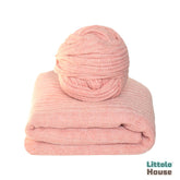 Baby Beanbag Knitted Layer and Wrap Set of 2 SR066 | NB | Salmon
